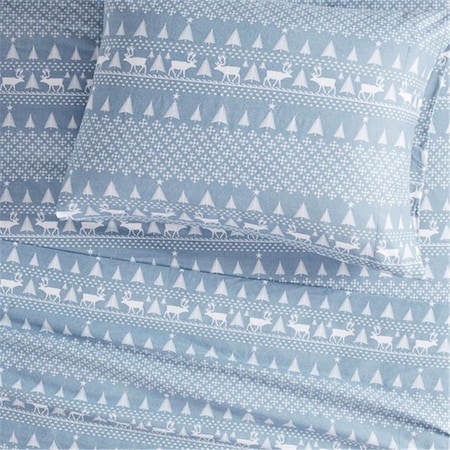 Woolrich Cozy Flannel Sheet Set, Blue Winter Frost - California King WR20-2033